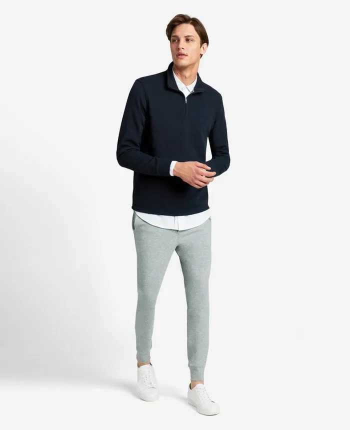 Kenneth Cole Sweaters Men QuarterZip Knit Pullover Navy Kenneth Cole Sweaters Men QuarterZip Knit Pullover Navy