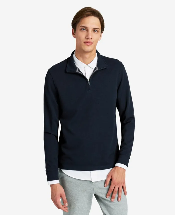 Kenneth Cole Sweaters Men QuarterZip Knit Pullover Navy Kenneth Cole Sweaters Men QuarterZip Knit Pullover Navy