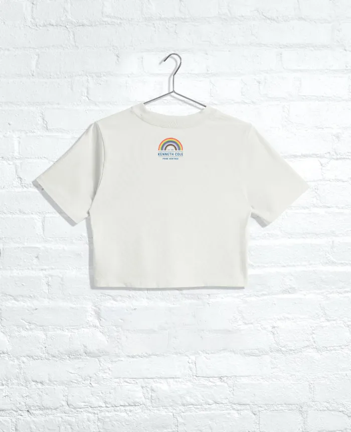 Kenneth Cole TShirts MenWomen LOVE Cropped Tee Faded Bone