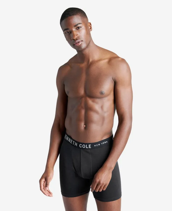 Kenneth Cole Underwear and Loungewear Men Stretch Boxer Briefs 3Pack Black
