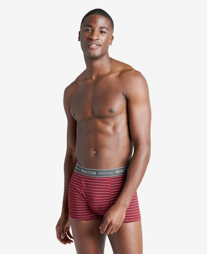 Kenneth Cole Underwear and Loungewear Men Stretch Boxer Briefs 3Pack Blkcabernetheather Charcoal