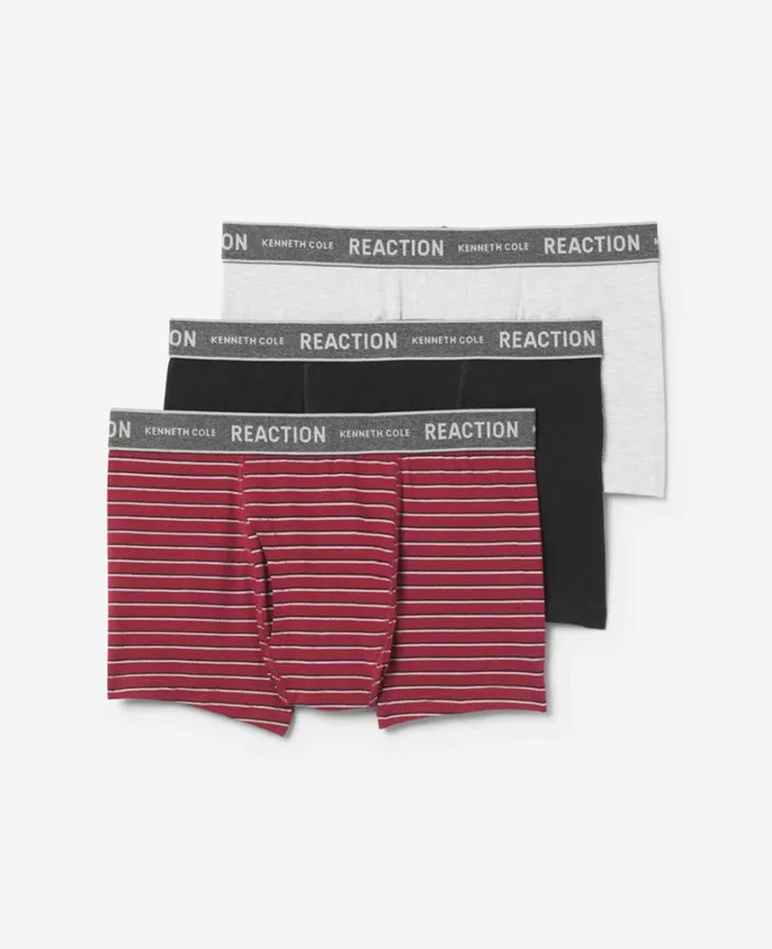 Kenneth Cole Underwear and Loungewear Men Stretch Boxer Briefs 3Pack Blkcabernetheather Charcoal Kenneth Cole Underwear and Loungewear Men Stretch Boxer Briefs 3Pack Blkcabernetheather Charcoal
