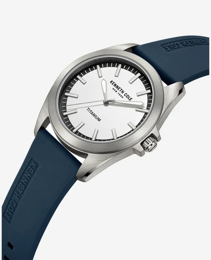 Kenneth Cole Watches Men Modern Classic Titanium Silicone Strap Watch Blue Kenneth Cole Watches Men Modern Classic Titanium Silicone Strap Watch Blue