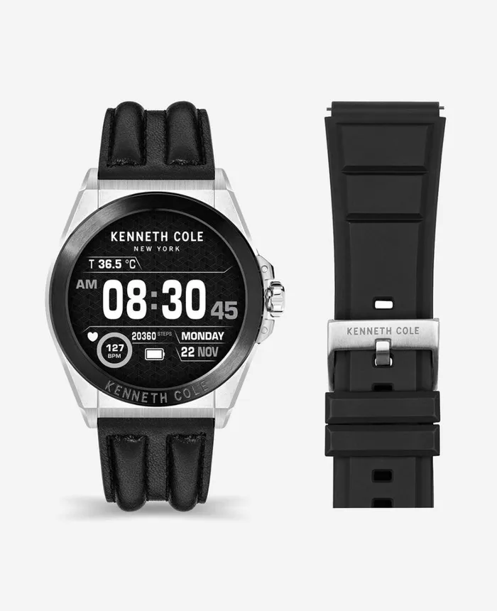 Kenneth Cole Watches Men The Wellness Smartwatch 20 With Interchangeable Band Set Black