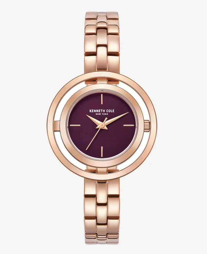 Kenneth Cole Watches Women Automatic Transparency Water Resistant Bracelet Watch Rose Gold