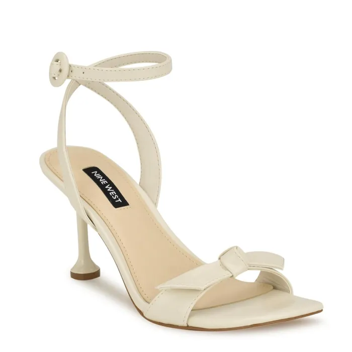 Kensta Bow Sandals Chic Cream Women Nine West Heeled Kensta Bow Sandals Chic Cream Women Nine West Heeled