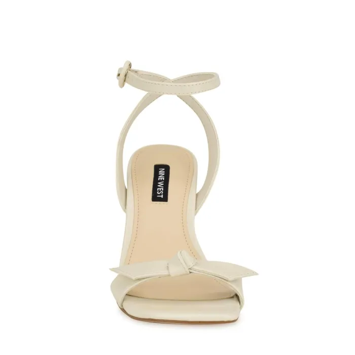 Kensta Bow Sandals Chic Cream Women Nine West Heeled Kensta Bow Sandals Chic Cream Women Nine West Heeled