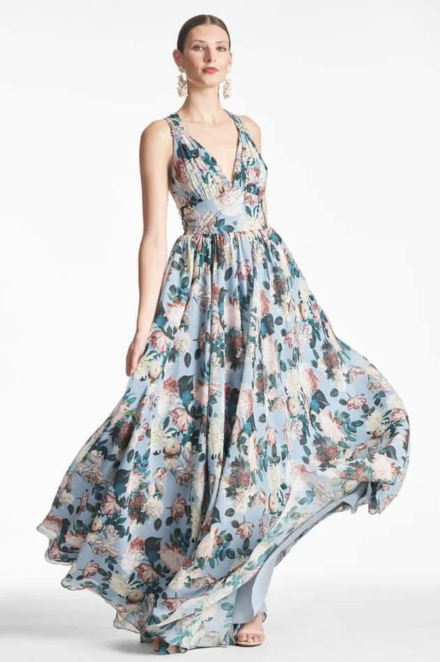 Kenzia Gown 8211 Ice Blue Garden Women Sachin and Babi Boho
