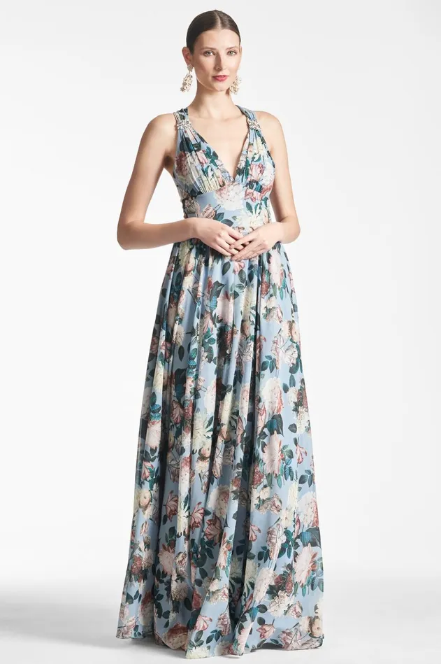 Kenzia Gown 8211 Ice Blue Garden Women Sachin and Babi Boho