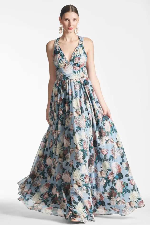 Kenzia Gown 8211 Ice Blue Garden Women Sachin and Babi Boho