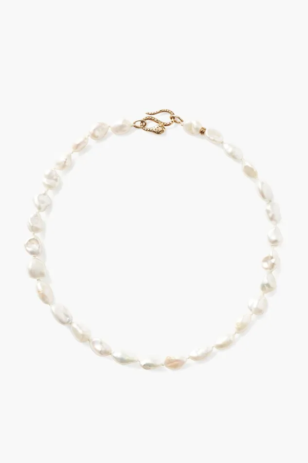 Keshi Pearl Cobra Necklace White Women Chan Luu Necklaces