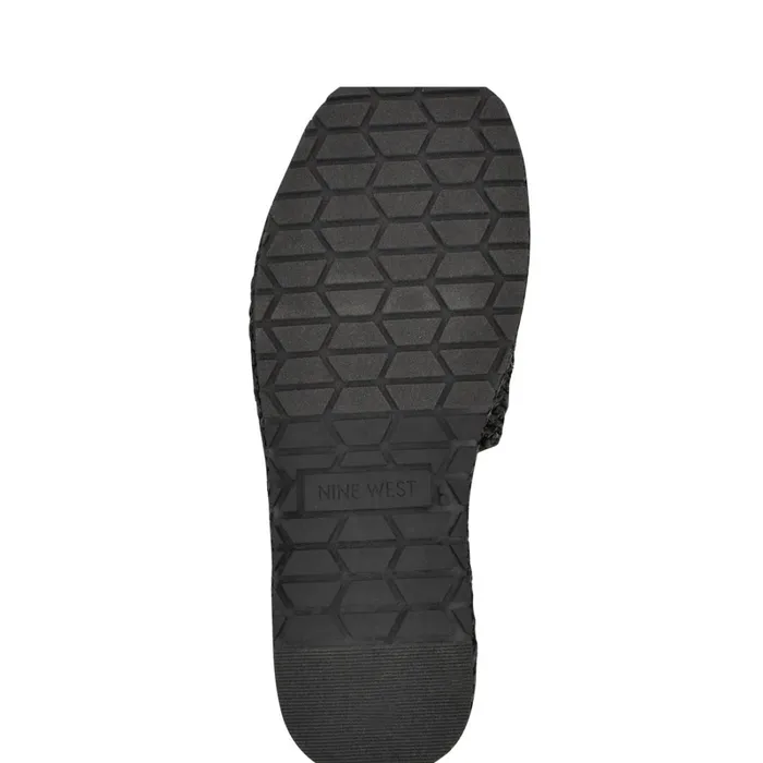 Keziah Flatform Slide Sandals Black Women Nine West Flats Keziah Flatform Slide Sandals Black Women Nine West Flats