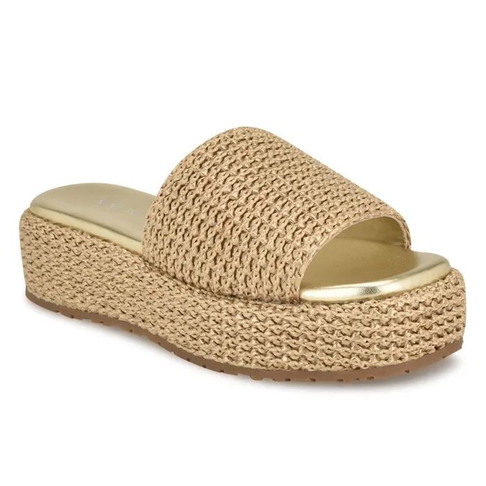 Keziah Flatform Slide Sandals Platino Women Nine West Casual Keziah Flatform Slide Sandals Platino Women Nine West Casual
