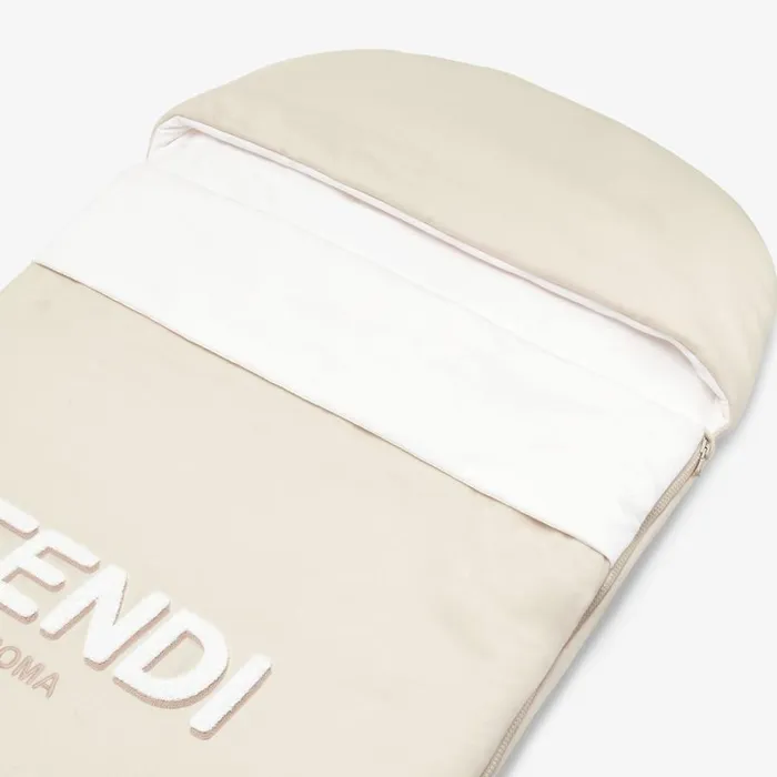 Kids Beige Jersey Fendi Roma Sleeping Bag Beige Fendi Baby Boy