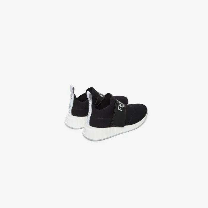Kids Black Mesh Junior Sneakers Black Fendi Shoes
