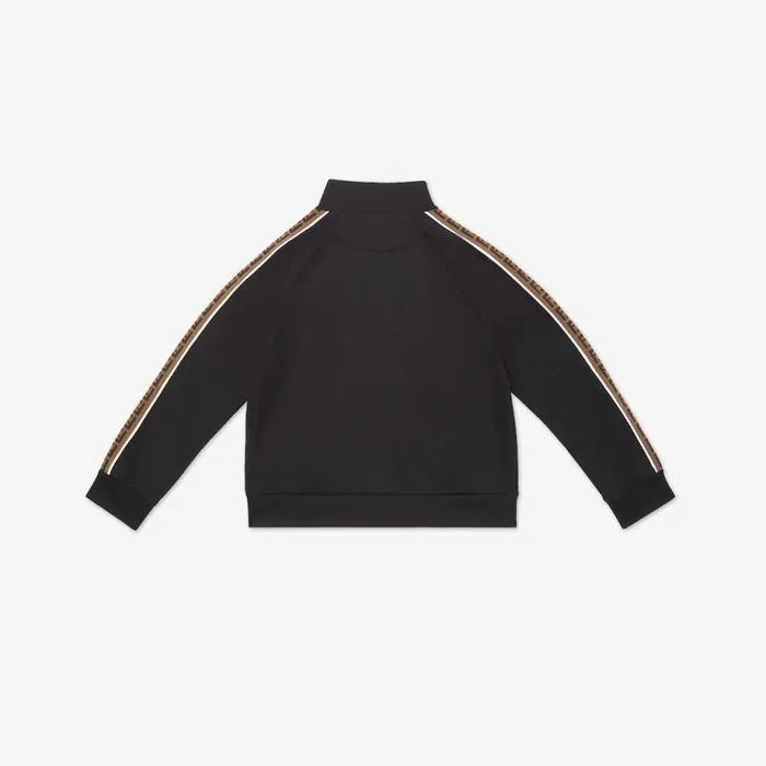 Kids Black Tech Fabric Junior Sweatshirt Black Fendi Ready To Wear