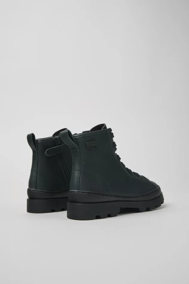 Kids Camper Boots Brutus Dark Green Leather Ankle Boots For Kids Kids Camper Boots Brutus Dark Green Leather Ankle Boots For Kids