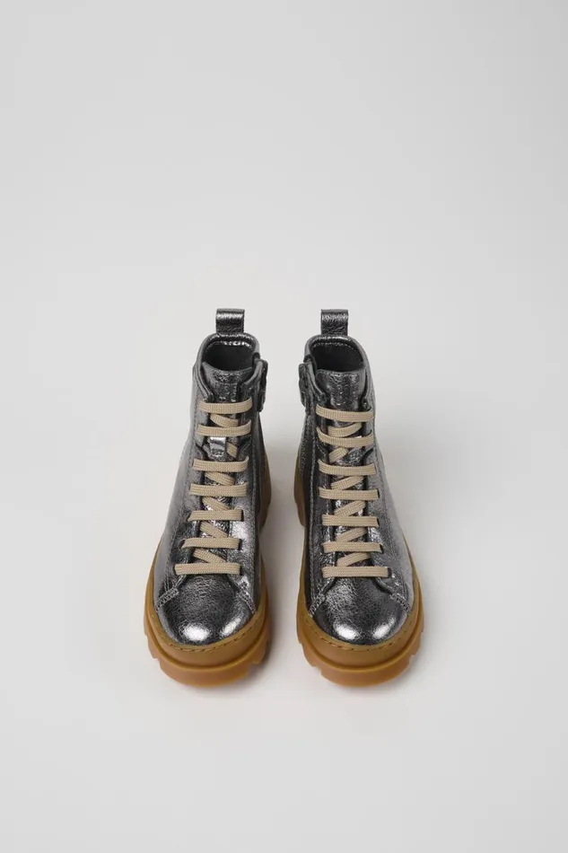Kids Camper Boots Brutus Gray Leather Ankle Boots For Kids Kids Camper Boots Brutus Gray Leather Ankle Boots For Kids