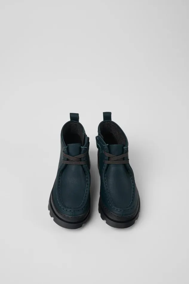 Kids Camper Boots Brutus Green Leather Ankle Boots For Kids Kids Camper Boots Brutus Green Leather Ankle Boots For Kids