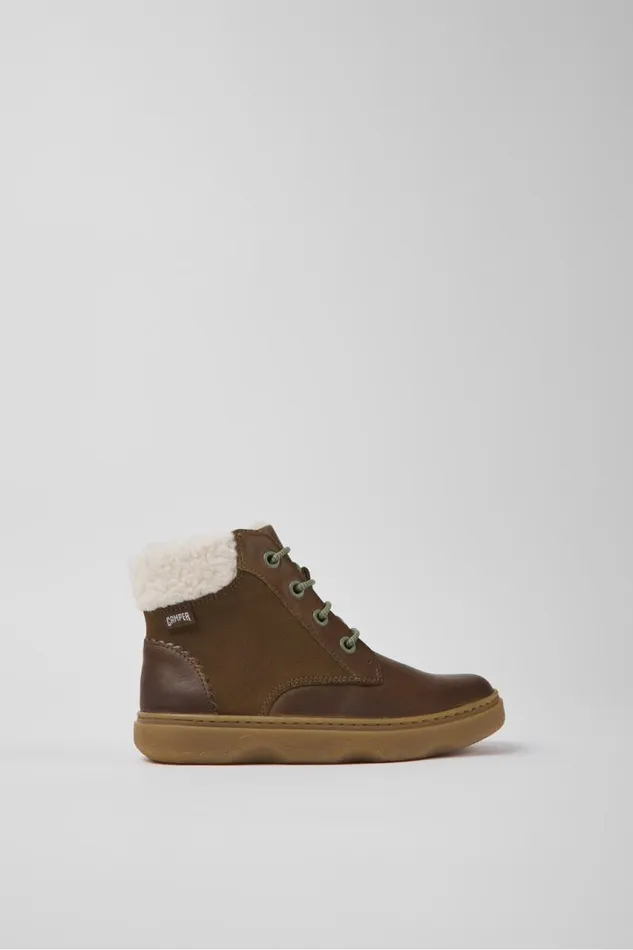 Kids Camper Boots Kiddo Brown Leather And Nubuck Ankle Boots For Kids Kids Camper Boots Kiddo Brown Leather And Nubuck Ankle Boots For Kids