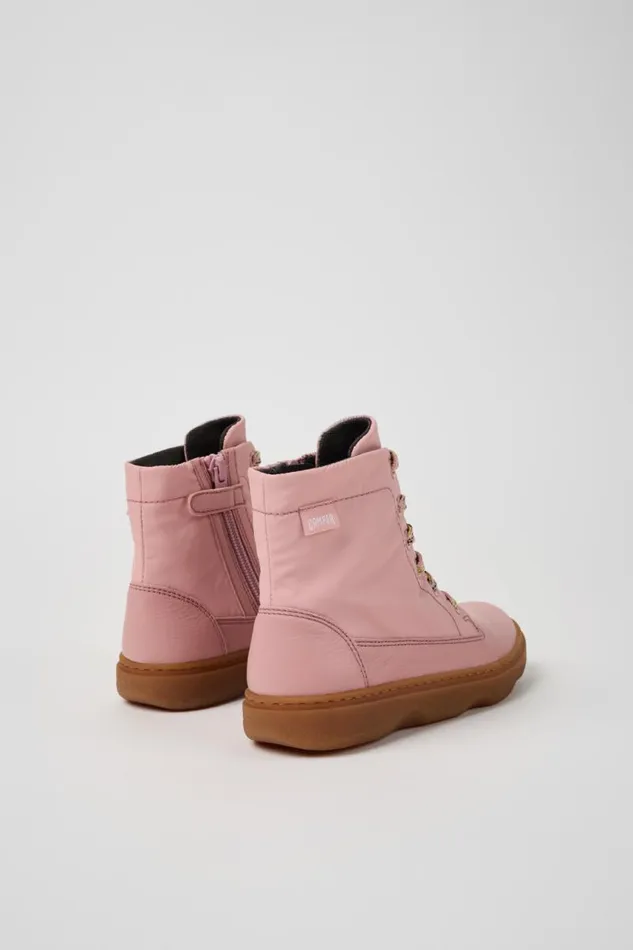 Kids Camper Boots Kiddo Pink Leather And Textile Ankle Boots For Kids Kids Camper Boots Kiddo Pink Leather And Textile Ankle Boots For Kids