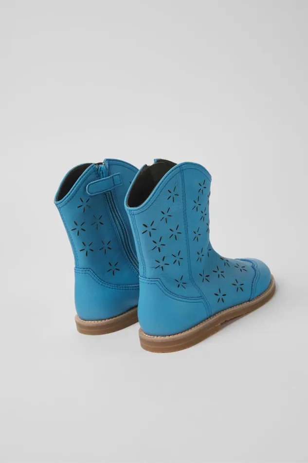 Kids Camper Boots Savina Blue Leather Boots For Kids Kids Camper Boots Savina Blue Leather Boots For Kids
