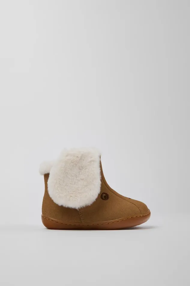 Kids Camper Boots Twins Brown Nubuck And Textile Ankle Boots For Kids Kids Camper Boots Twins Brown Nubuck And Textile Ankle Boots For Kids