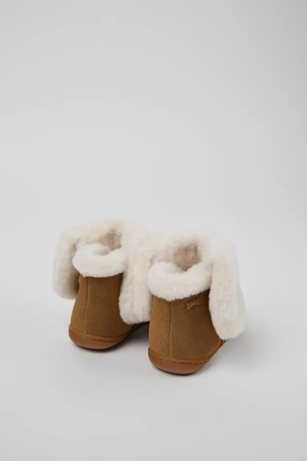 Kids Camper Boots Twins Brown Nubuck And Textile Ankle Boots For Kids Kids Camper Boots Twins Brown Nubuck And Textile Ankle Boots For Kids