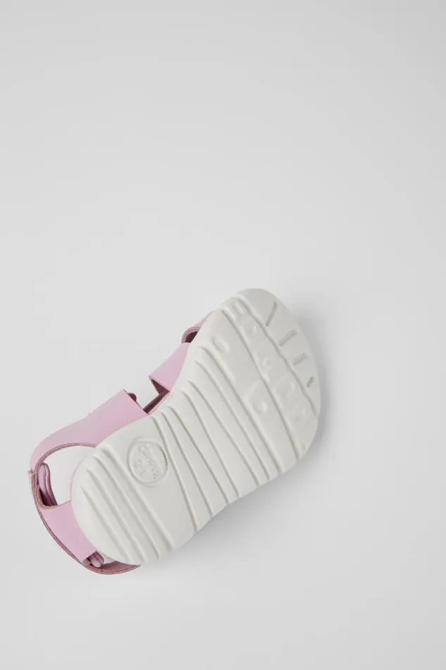 Kids Camper Hook And Loop Oruga Pink Leather And Textile Sandals Kids Camper Hook And Loop Oruga Pink Leather And Textile Sandals