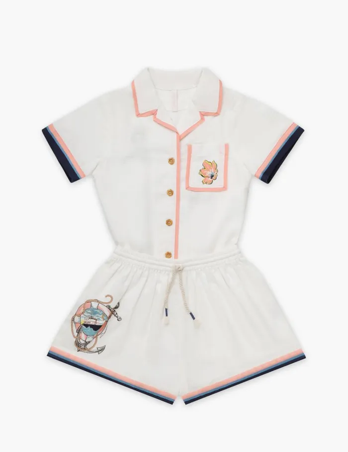 Kids Clothing Zimmermann Alight Relaxed Short Ivory Multi