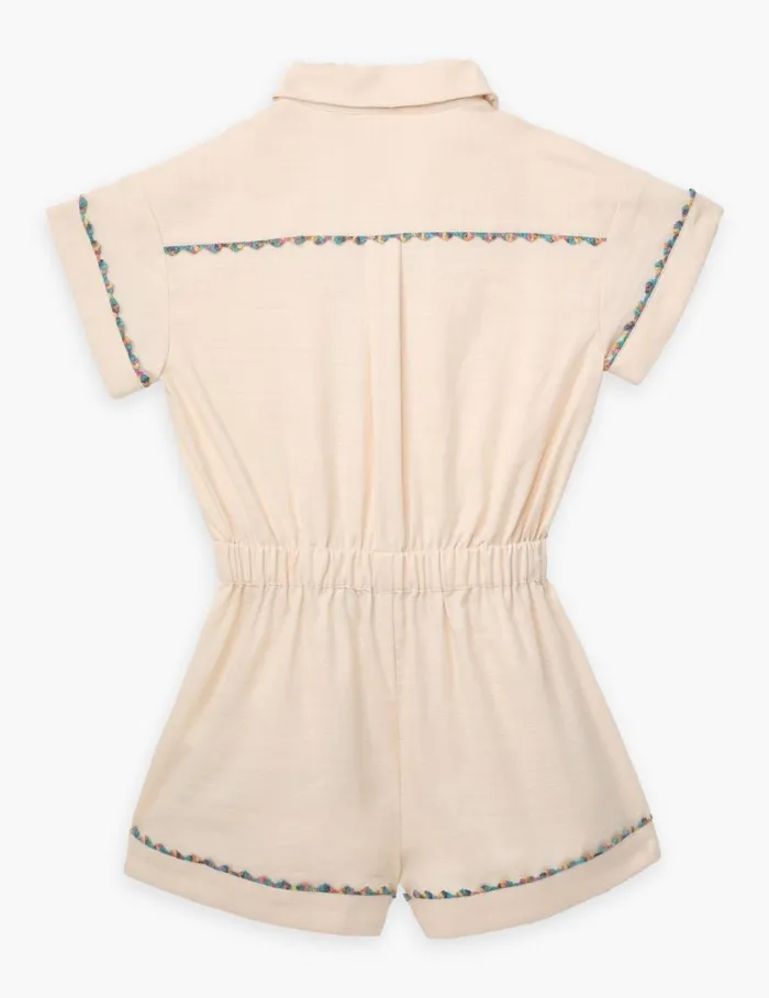 Kids Clothing Zimmermann Halliday Pocket Playsuit Tea