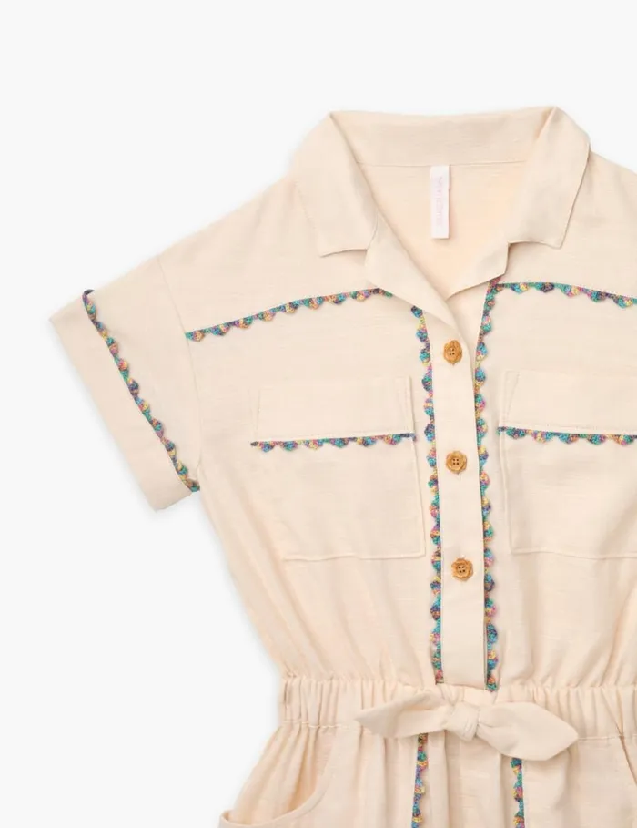 Kids Clothing Zimmermann Halliday Pocket Playsuit Tea