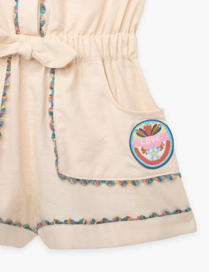 Kids Clothing Zimmermann Halliday Pocket Playsuit Tea