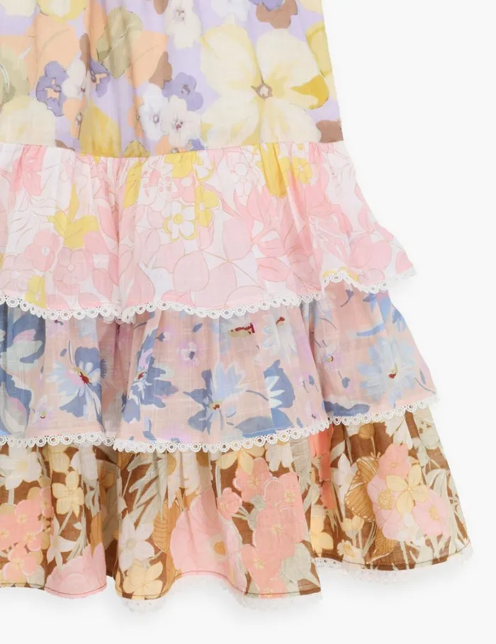 Kids Clothing Zimmermann Pop Tiered Halter Dress Spliced