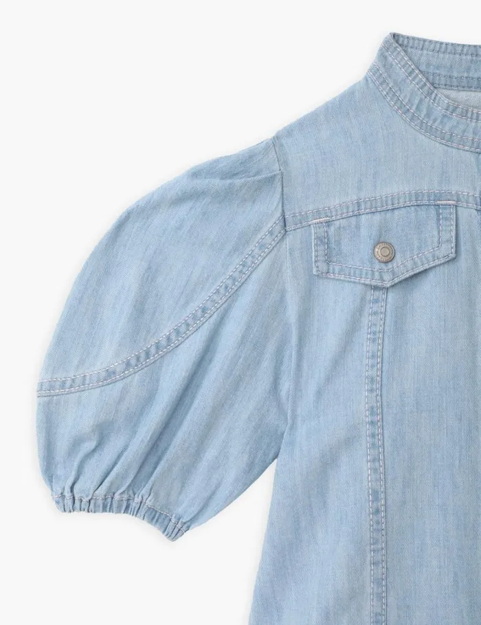 Kids Clothing Zimmermann Waverly Utility Denim Top Blueberry