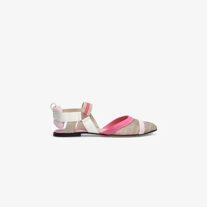 Kids Colibr Ballerinas With Pink And Fuchsia Logo Pink Fendi Shoes