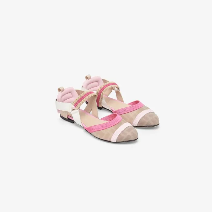 Kids Colibr Ballerinas With Pink And Fuchsia Logo Pink Fendi Shoes
