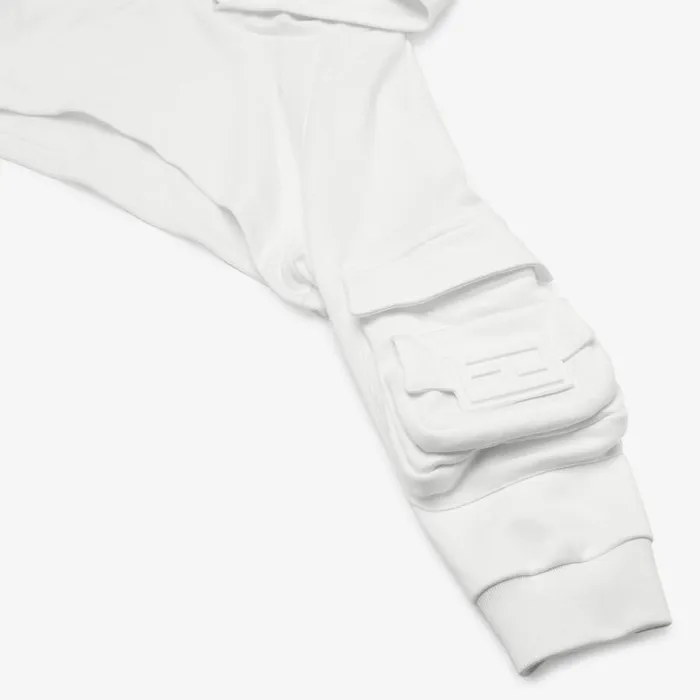 Kids Cropped Sweatshirt With White Baguette White Fendi Ready To Wear