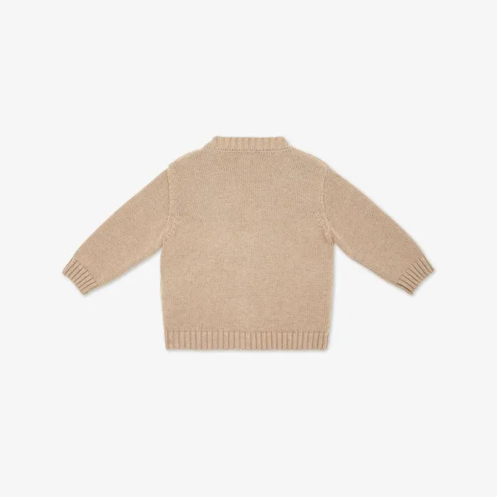 Kids Ecru Wool Blend Fendi Roma Cardigan Beige Fendi Baby Boy