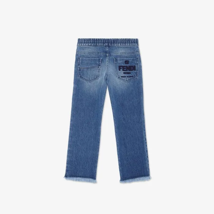 Kids Fendi Roma Denim Jeans Blue Fendi Ready To Wear