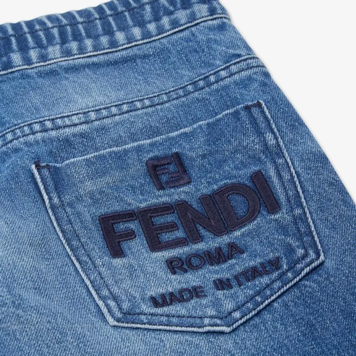Kids Fendi Roma Denim Jeans Blue Fendi Ready To Wear