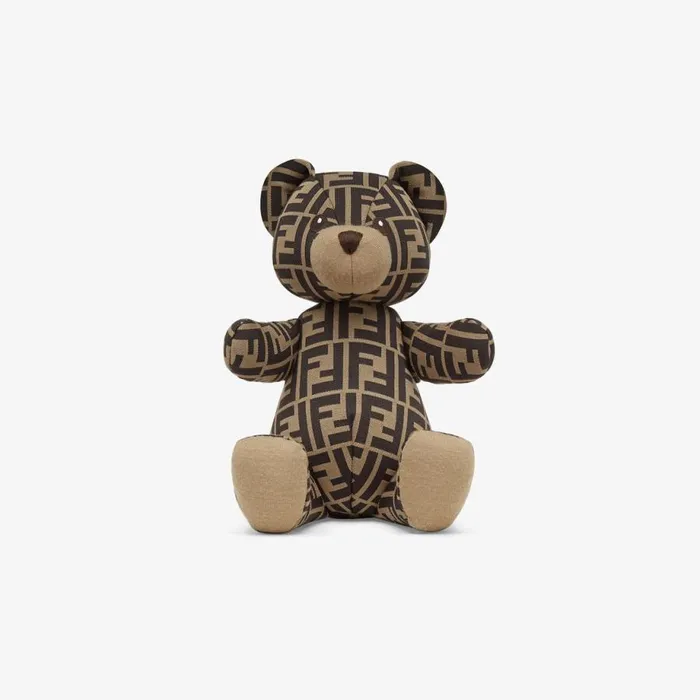 Kids Ff Logo Teddy Bear Brown Fendi Strollers and Accessories