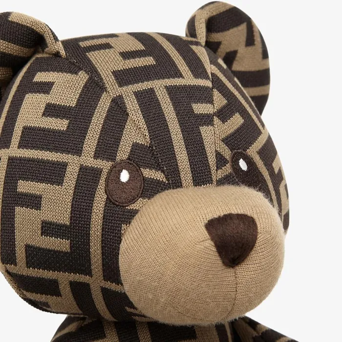 Kids Ff Logo Teddy Bear Brown Fendi Strollers and Accessories