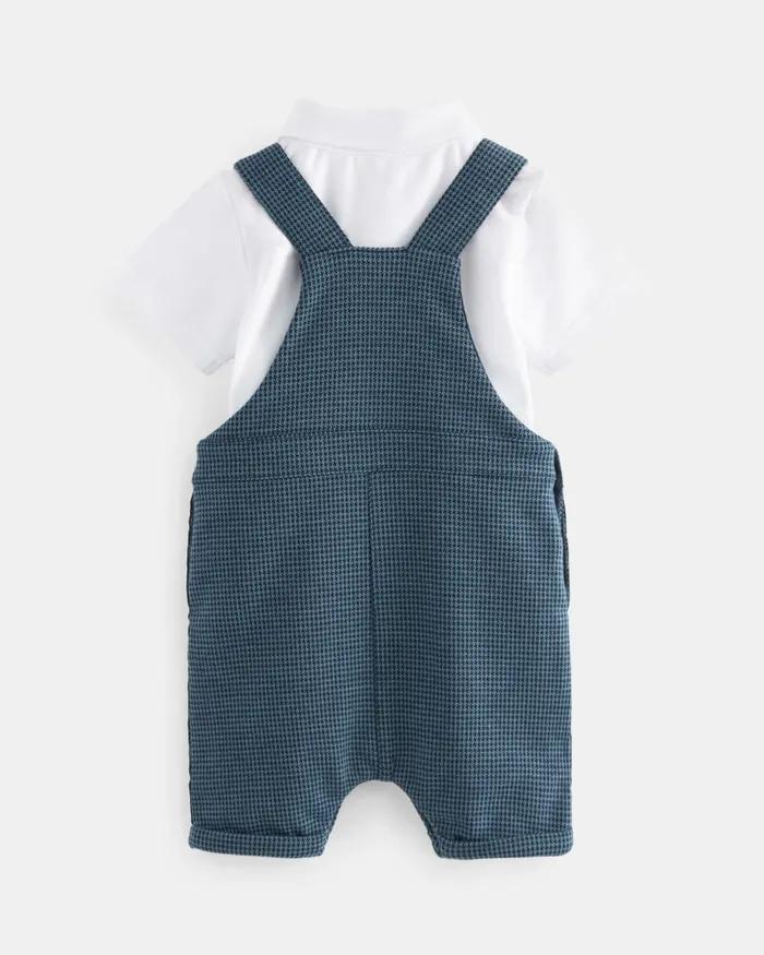 Kids GHEORGH 8211 Puppytooth Dungaree And Polo Set Navy Ted Baker Baby Kids GHEORGH 8211 Puppytooth Dungaree And Polo Set Navy Ted Baker Baby