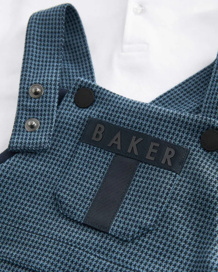 Kids GHEORGH 8211 Puppytooth Dungaree And Polo Set Navy Ted Baker Baby Kids GHEORGH 8211 Puppytooth Dungaree And Polo Set Navy Ted Baker Baby