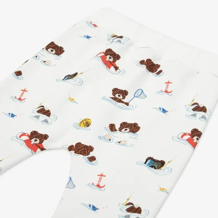 Kids Jersey Trousers With Multicolour Print Multicolour Fendi Baby Girl