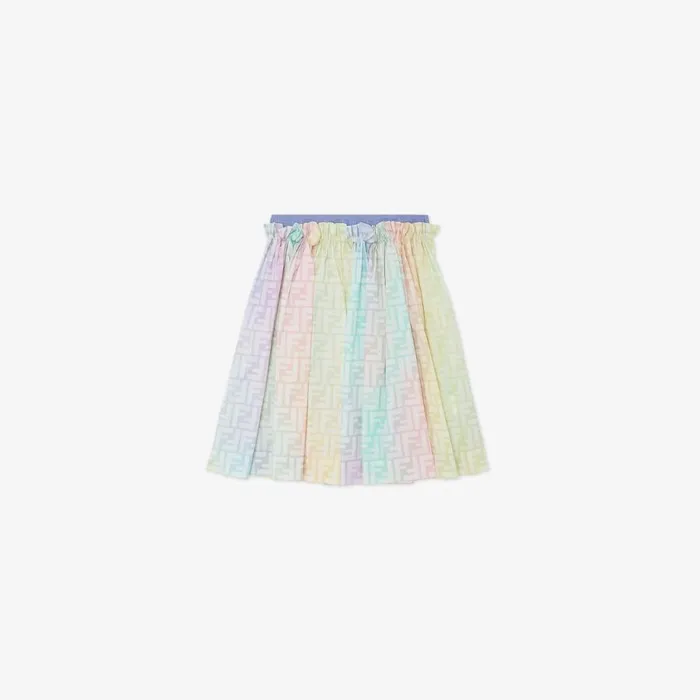 Kids Multicolour Ff Poplin Full Skirt Multicolour Fendi Ready To Wear