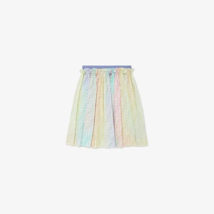 Kids Multicolour Ff Poplin Full Skirt Multicolour Fendi Ready To Wear