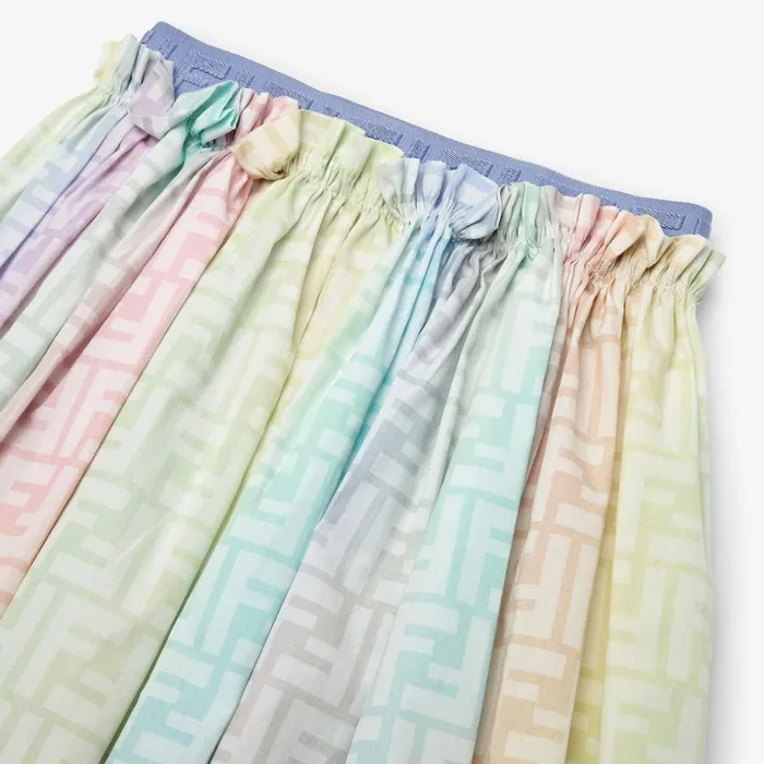 Kids Multicolour Ff Poplin Full Skirt Multicolour Fendi Ready To Wear