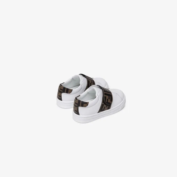 Kids Nappa Leather Unisex Junior Sneakers White Fendi Shoes